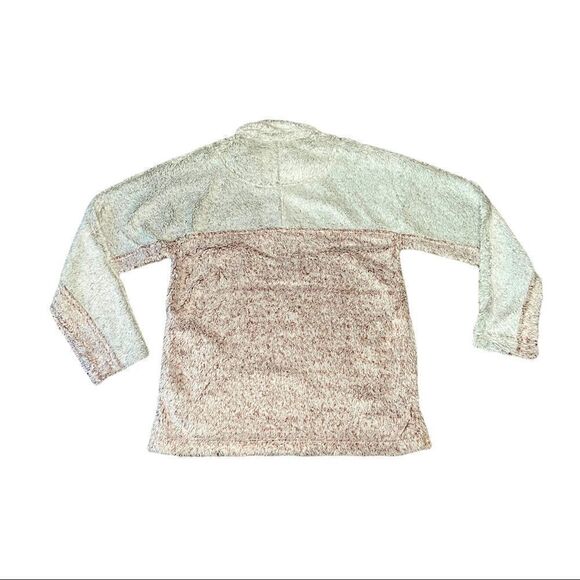 Dylan Tipped Shag Sherpa Pullover in Natural and Pink - Picture 2 of 8